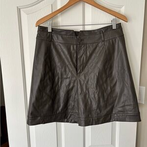 Quilted Faux Leather Bermuda Shorts in Dark Brown